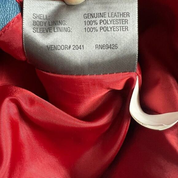 Wilsons Jacket Womens L Turqouise Leather Boho Western Long sleeve Single Vent - Picture 8 of 8